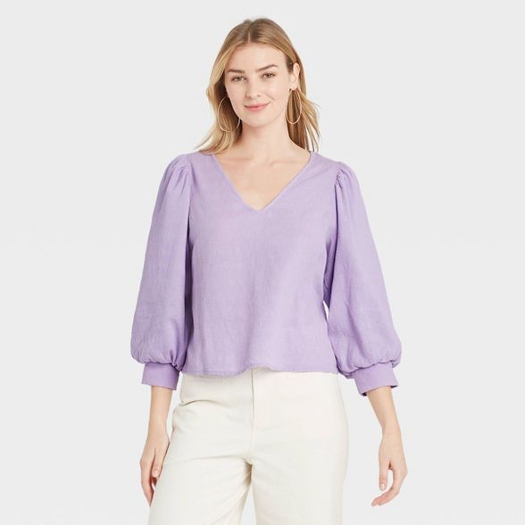 Women's 3/4 Sleeve Voile Top - A New Day™ | Target