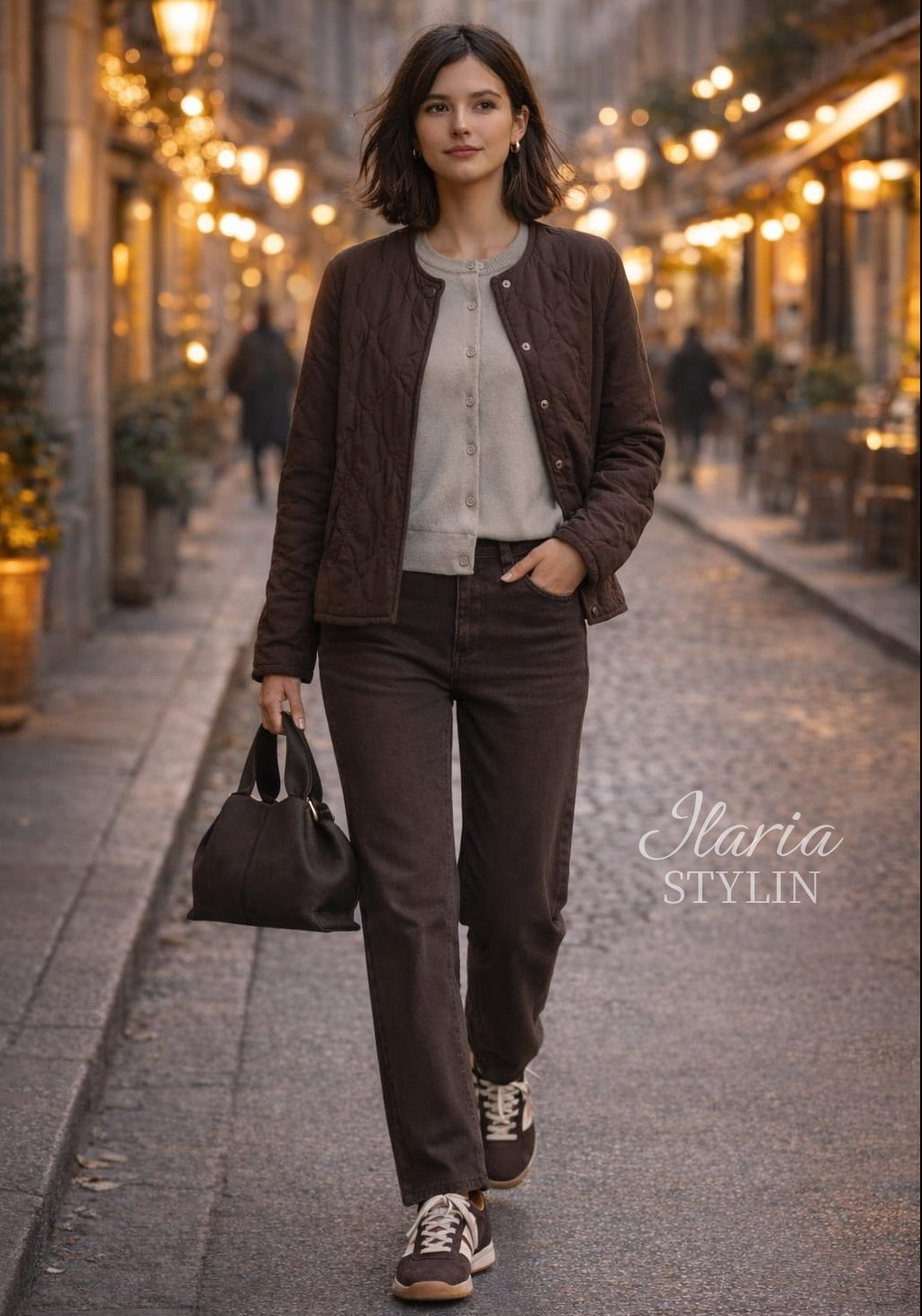 Cozy, everyday style – Cozy neutrals done right: a quilted brown jacket, taupe button-up cardigan, rich brown denim, and classic sneakers—finished with gold hoops and a sleek handbag 🤎

#LTKootd #LTKSeasonal #LTKU