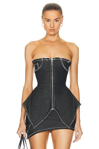 for FWRD Zip Front Tube Top With Uneven Hem | FWRD 