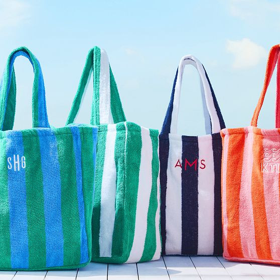 Cabana Stripe Terry Beach Tote | Mark and Graham