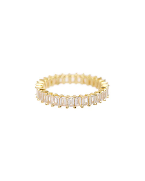 Mini Emerald Ballier Ring- Gold | LUV AJ