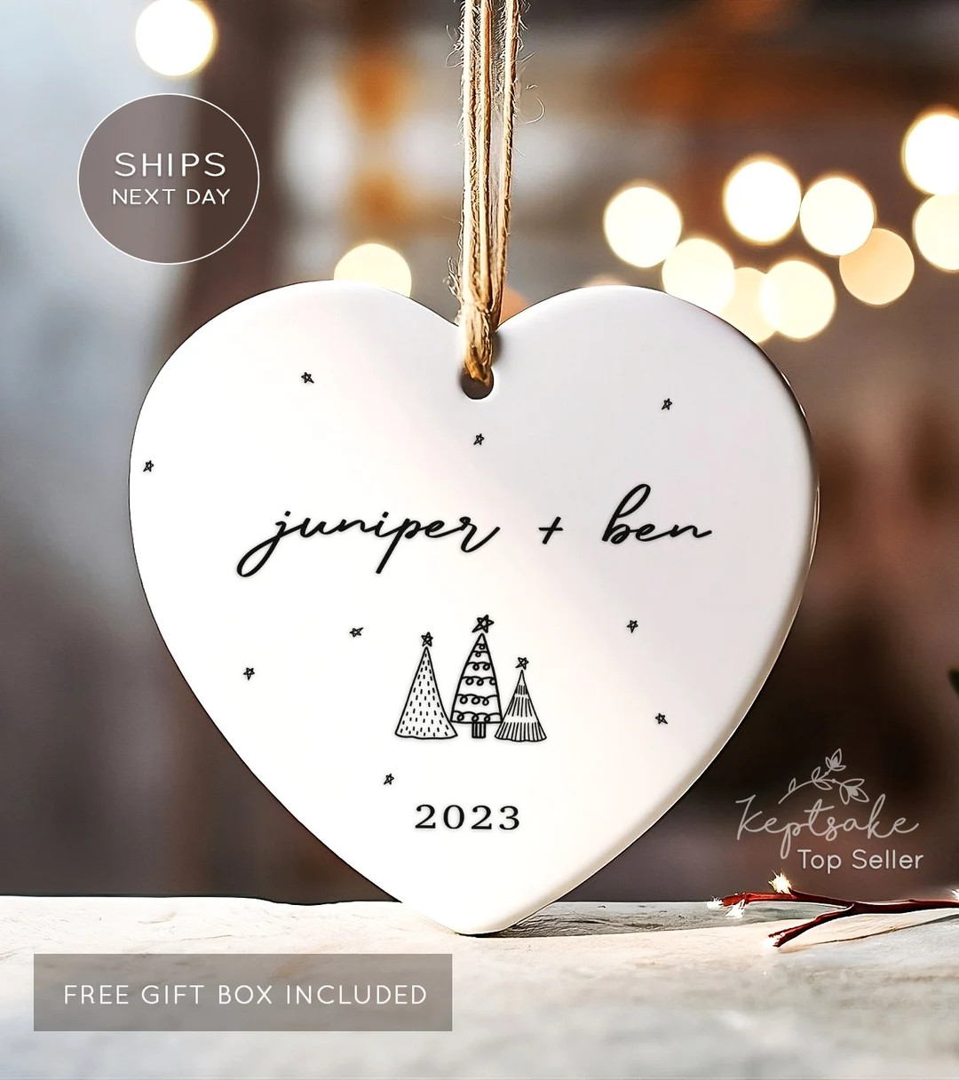 Couples Christmas Ornament Personalized Couple Names - Etsy | Etsy (US)
