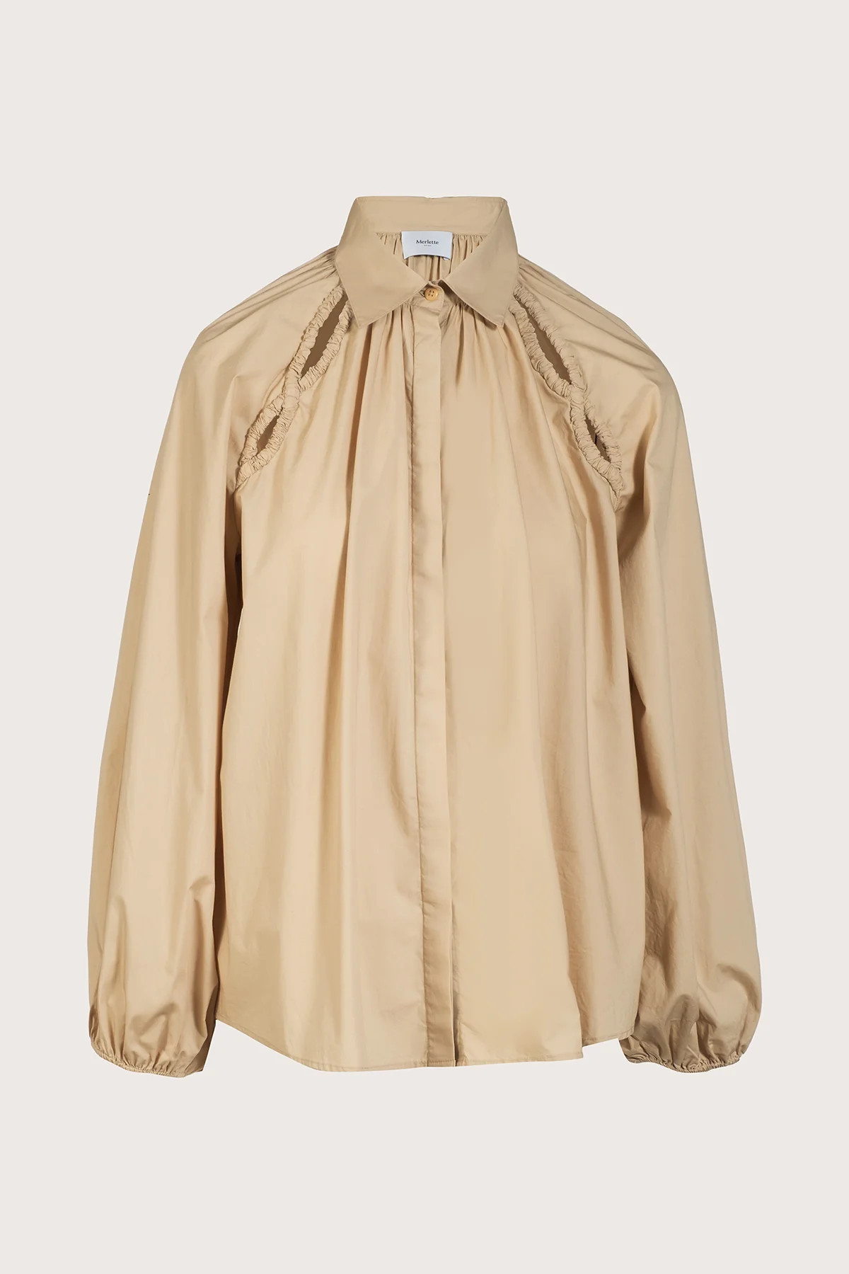 Tiana Poplin Top in Sable | Merlette NYC
