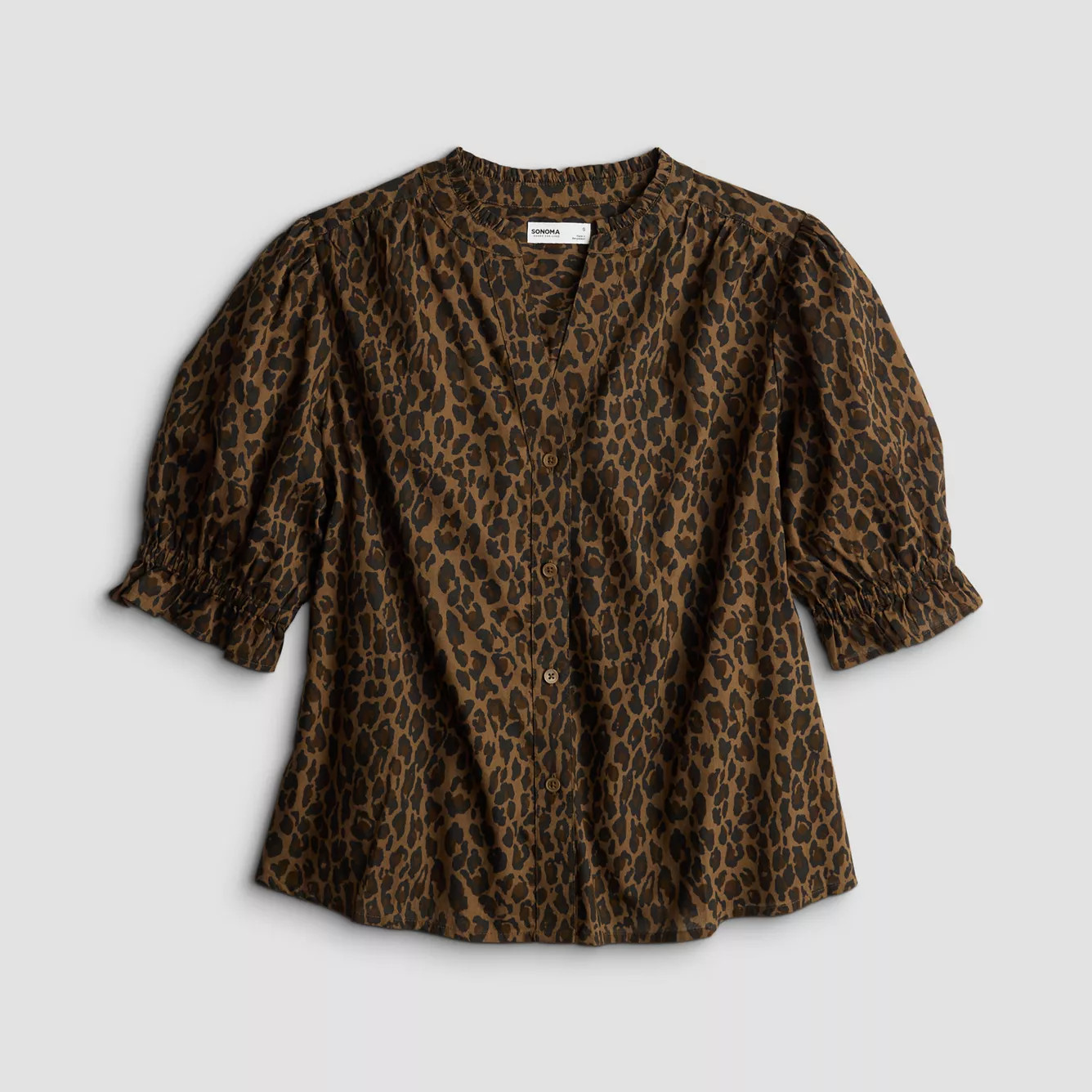 Women's Sonoma Goods For Life® Puff Sleeve Button Front Top | Kohl's
