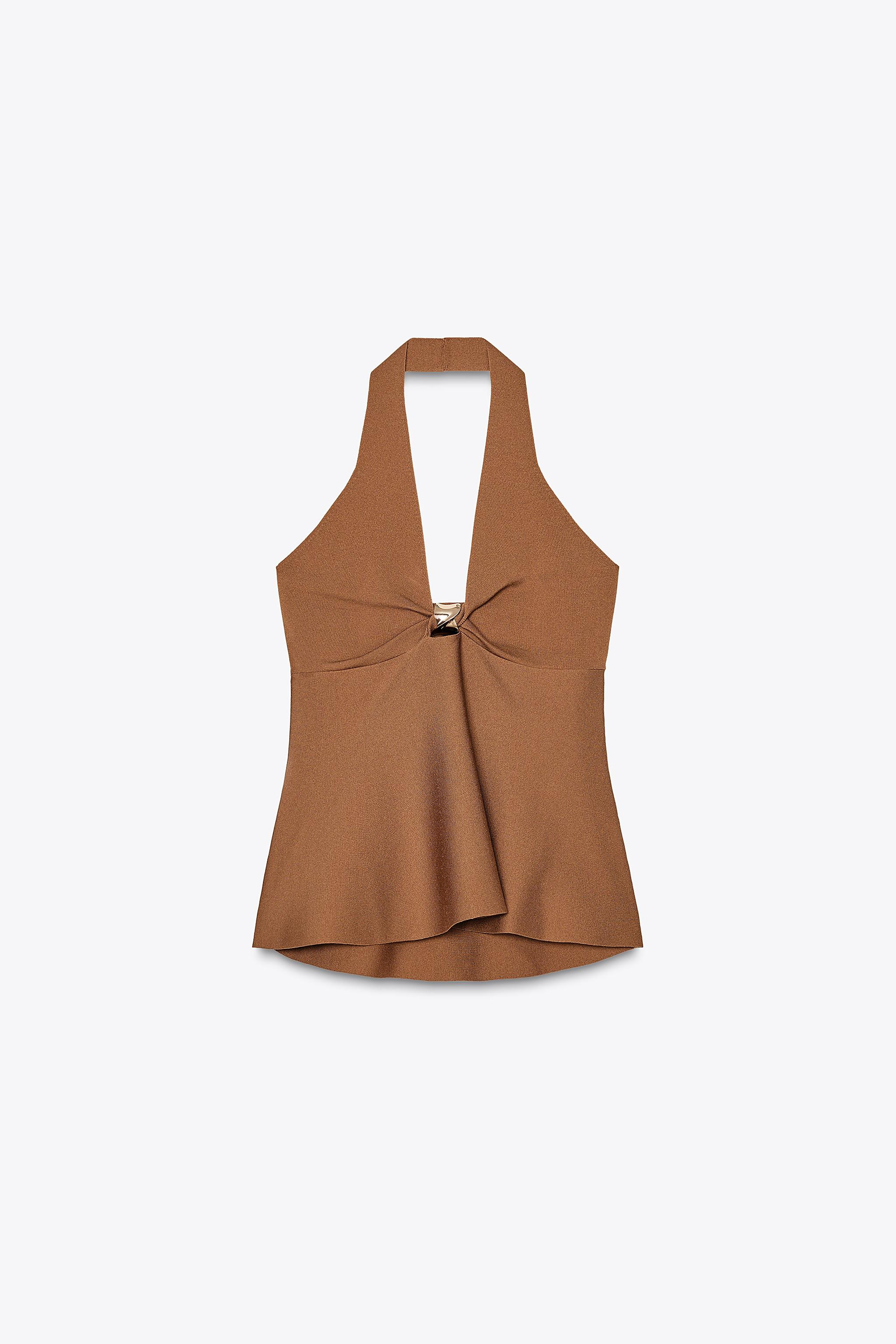 HALTER PEPLUM TOP | Zara US