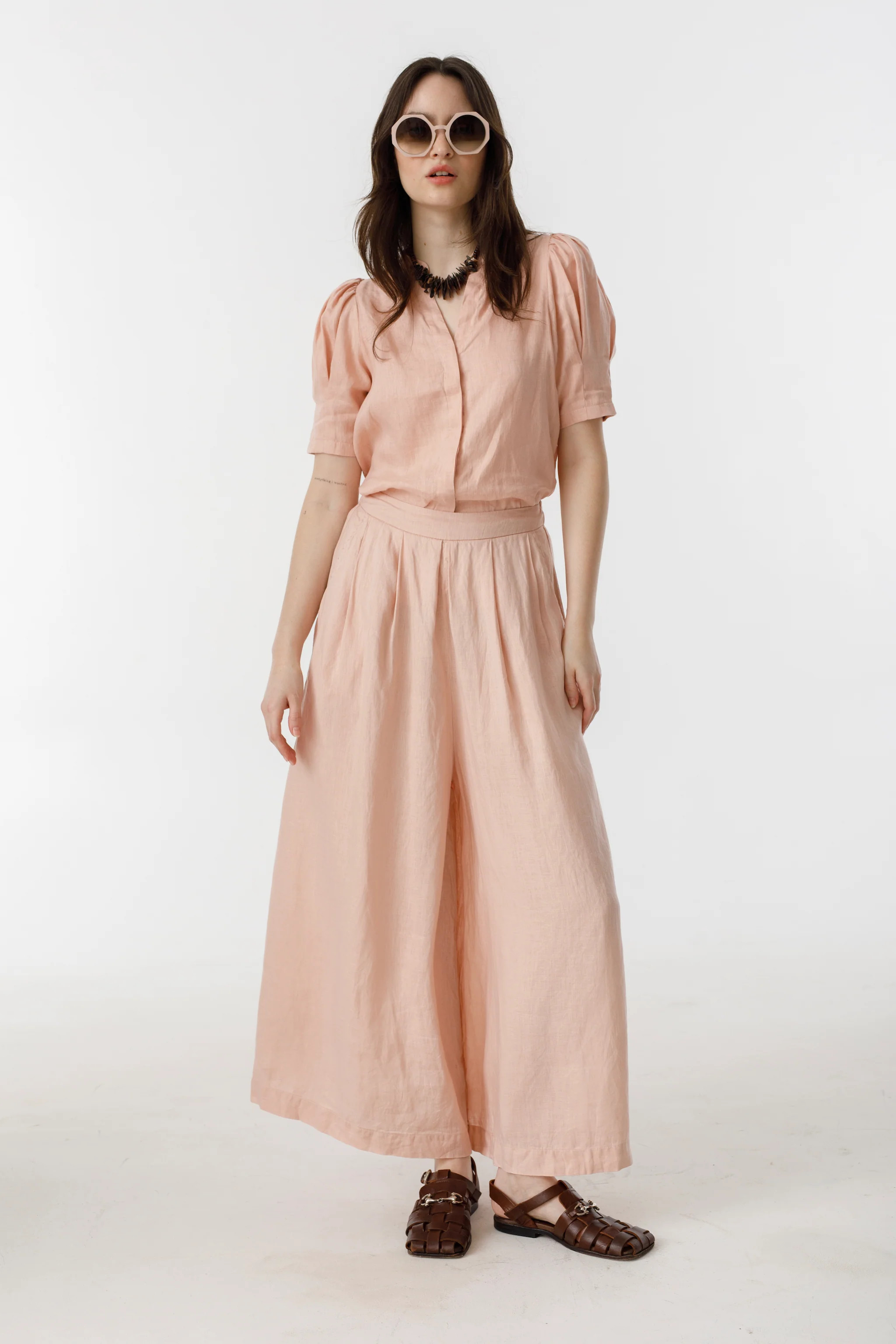 Sabi Linen Pants - Soft Pink | Lanhtropy