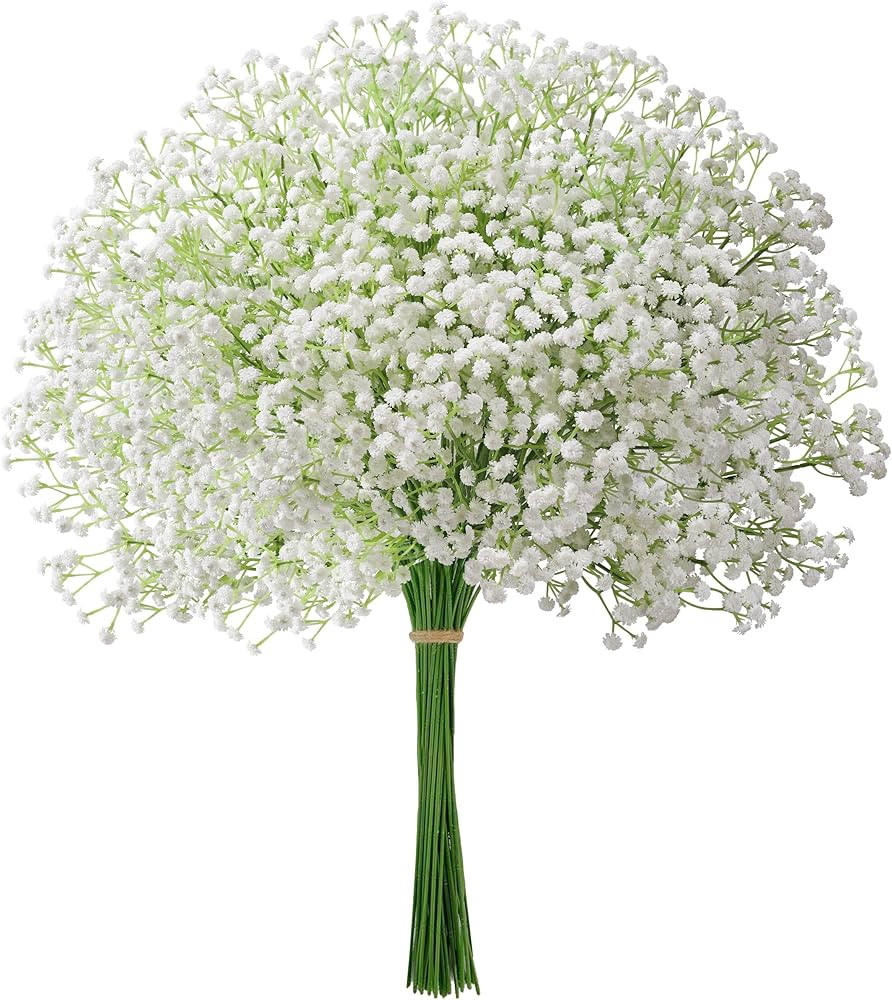 Babys Breath Artificial Flowers, 30 pcs White Flowers Artificial Real Touch Faux Flowers Bouquet ... | Amazon (US)