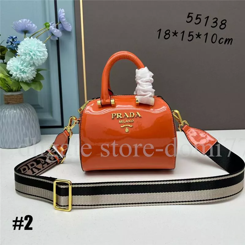 Prada Orange Nylon Boston Bag