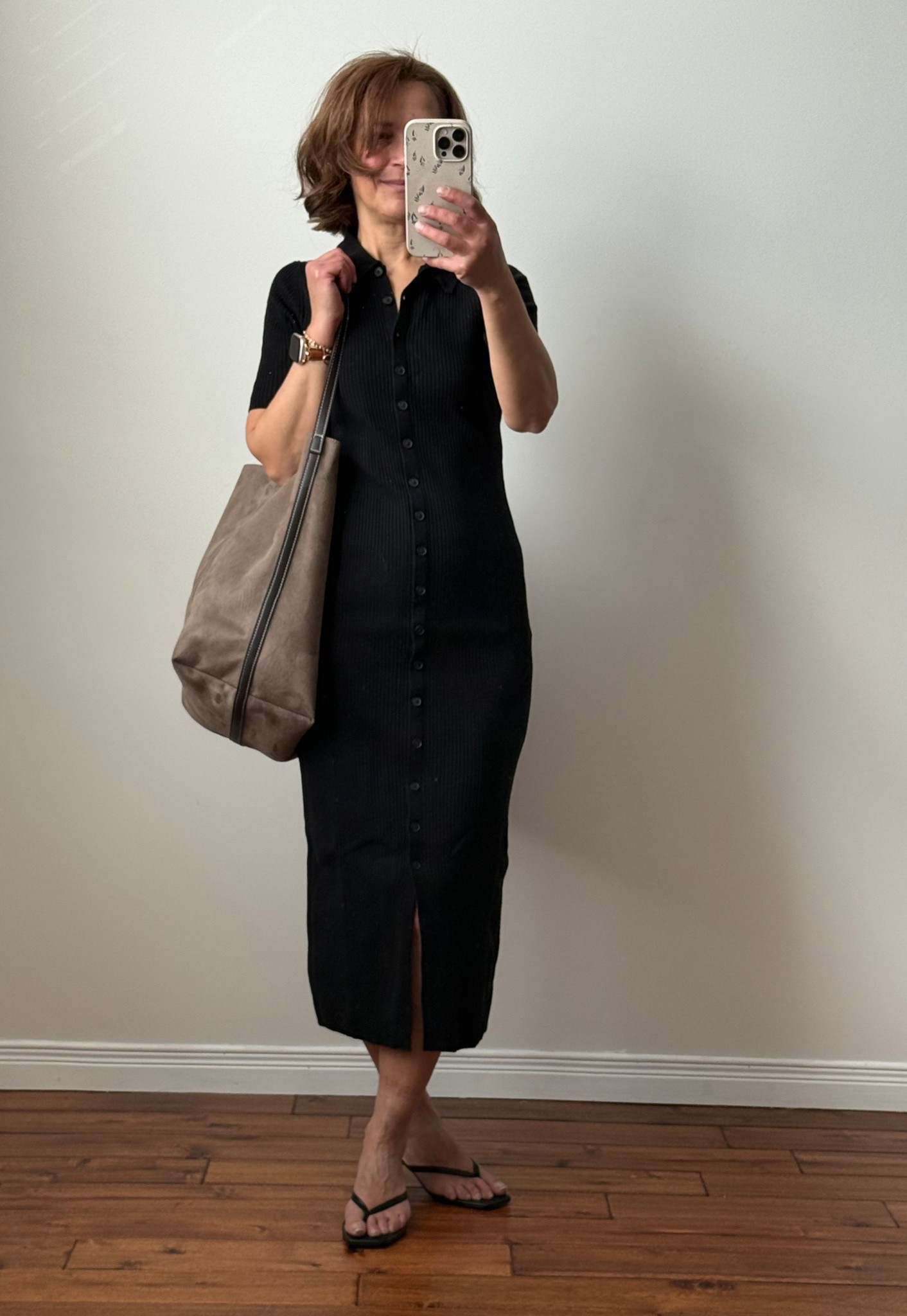 Im 5'4" and found the regular length to be perfect. The fabric is somewhat thick and cozy, while the dress itself is thoughtfully designed. The top and bottom buttons are functional, allowing me to adjust the fit, whereas the middle buttons are faux, which cleverly prevents any gaping at the torso and hips. Based on my initial impression, I highly recommend this dress.

#LTKsummer #LTKcanada #LTKover50style