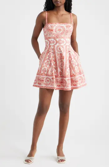 The Margot Paisley Fit & Flare Minidress | Nordstrom