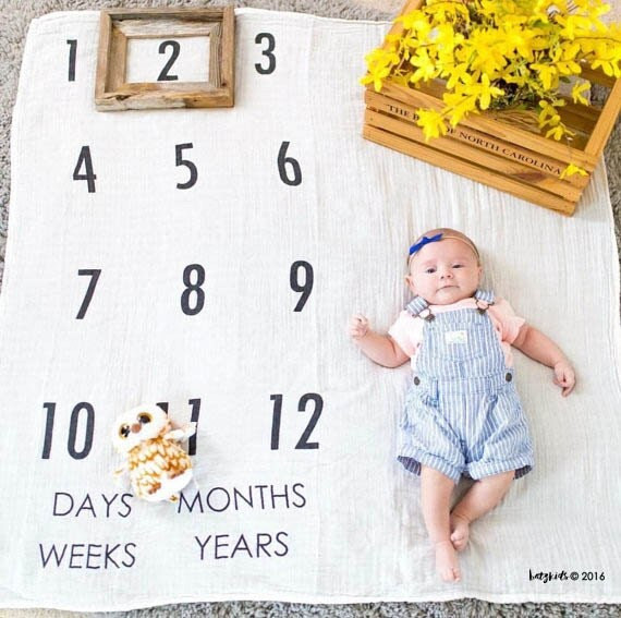 Baby Milestone Blanket ™ Days, Weeks, Months, and Years! / swaddle blanket / anniversary blanket / a | Etsy (US)