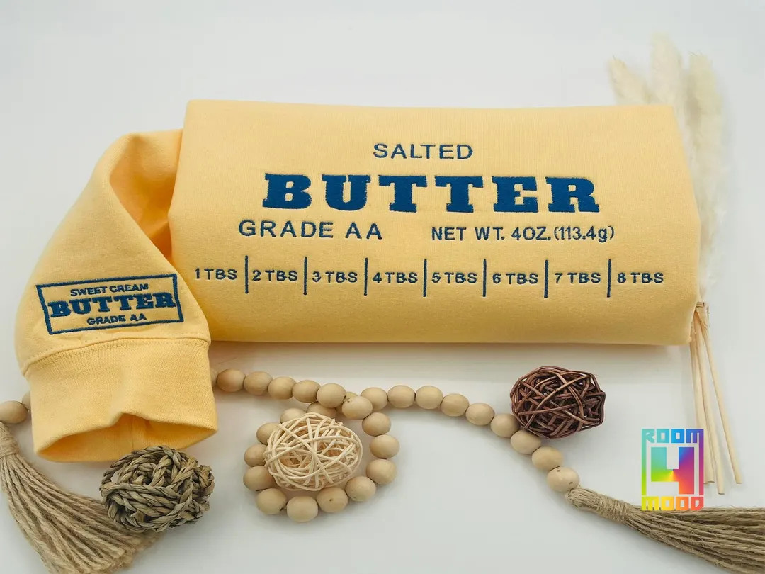 Salted Butter Embroidery Sweatshirt, Stick Of Butter Sweater, Funny Baker Gift, Baking Shirt, Foo... | Etsy (US)