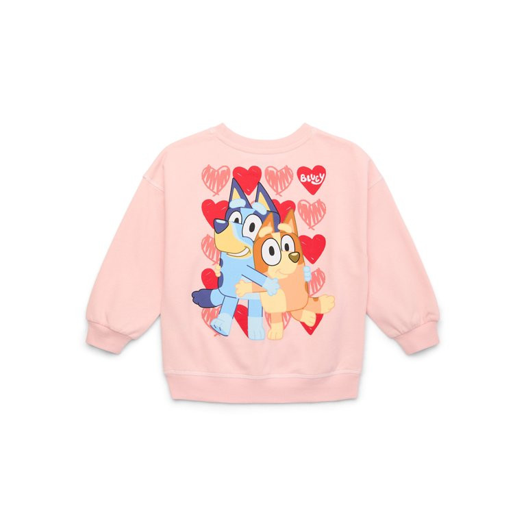 Bluey Toddler Valentine's Day Graphic Tee with Long Sleeves, Sizes 12M-5T | Walmart (US)