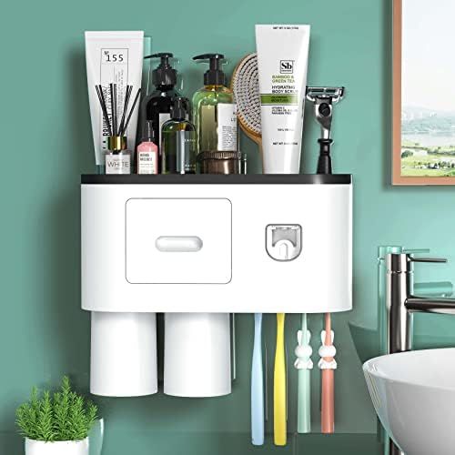 Bathroom Toothbrush Holder Wall Mounted Automatic Toothpaste Dispenser - Electric Toothbrush Hold... | Amazon (US)