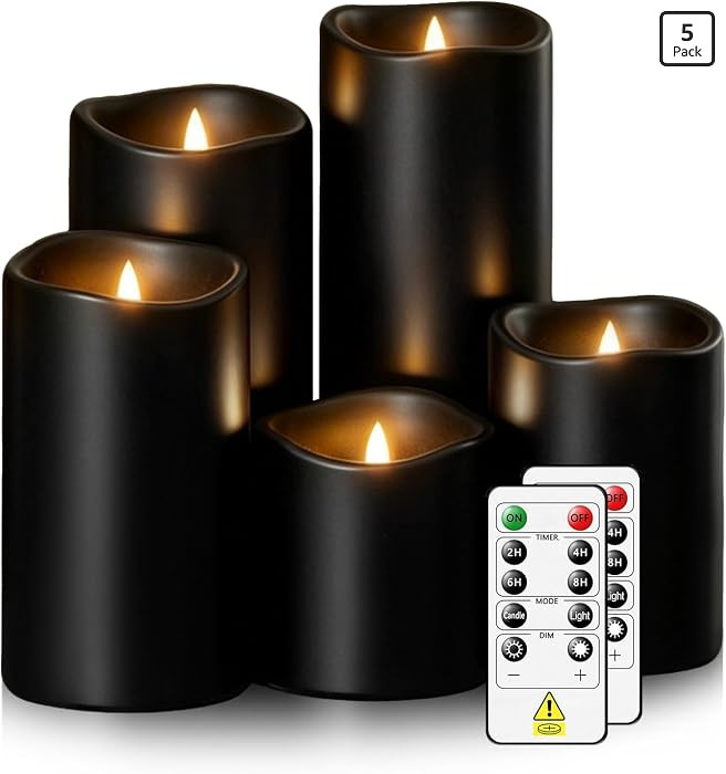 Flameless Candles with Remote Control and Timer,Flickering Battery Operated LED Pillar Candles Pl... | Amazon (US)