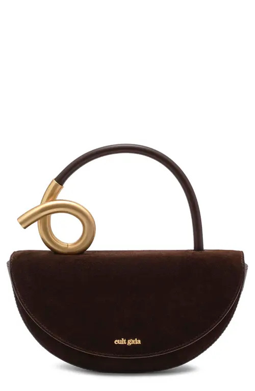 Cult Gaia Azariah Leather Top Handle Bag in Dark Java at Nordstrom | Nordstrom