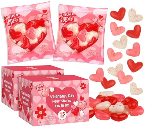 30 Pack Valentines Day Jelly Beans – Bulk Heart Shapead Candy – Strawberry, Tutti Frutti, Raspberry Delicious Flavors – Valentine Love Candie's Great Use, For Kids, Party Favor, Classrooms Partys, Goodie Bags | Amazon (US)