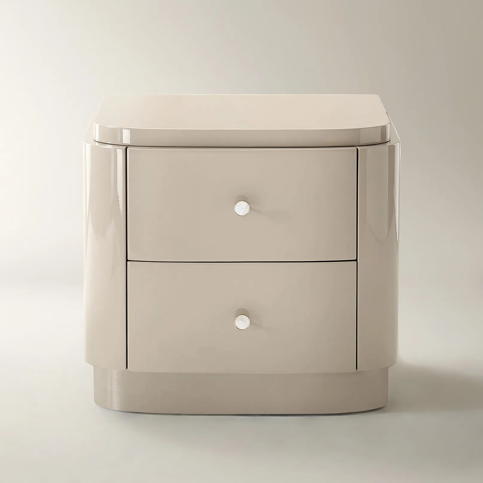Nia Lacquered Nightstand (26") - Turtle Dove | Z Gallerie