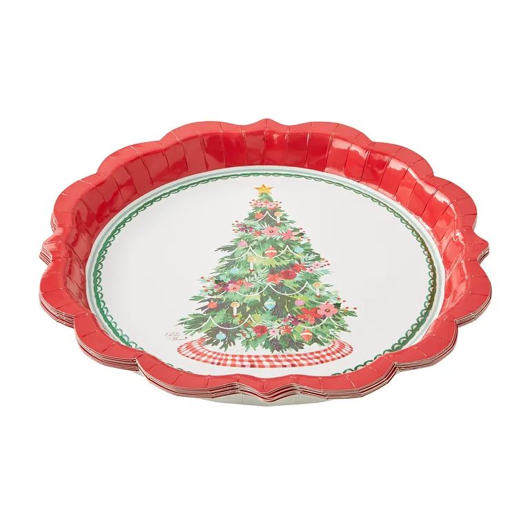 The Pioneer Woman Christmas Tree Disposable Dinner Plates, 11.5", 8 Count - Walmart.com | Walmart (US)