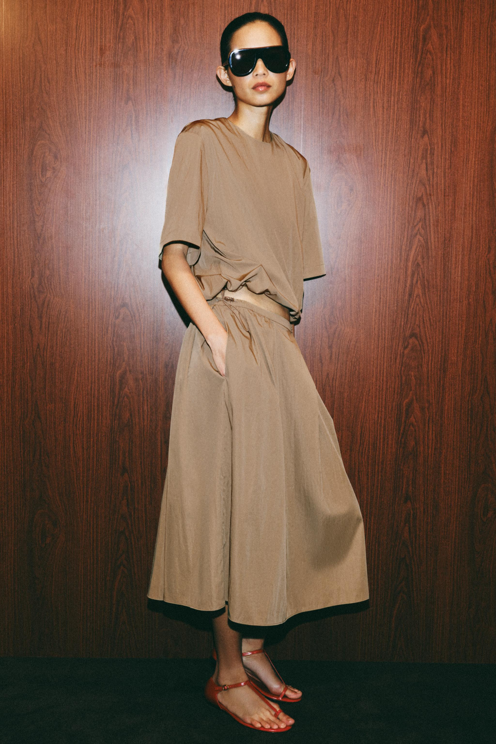 ZW COLLECTION NYLON MIDI SKIRT | Zara US