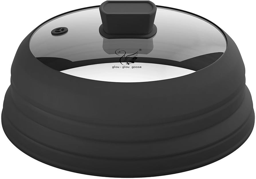 Microwave Splatter Cover Glass Splatter Guard Lid with Collapsible Silicone for Food Pot Cover Pl... | Amazon (US)