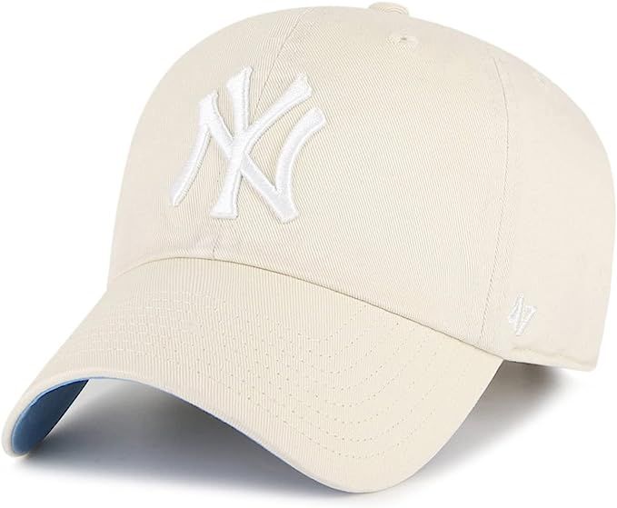 '47 New York Yankees Ballpark Clean Up Dad Hat Baseball Cap - Natural Beige, One Size | Amazon (US)