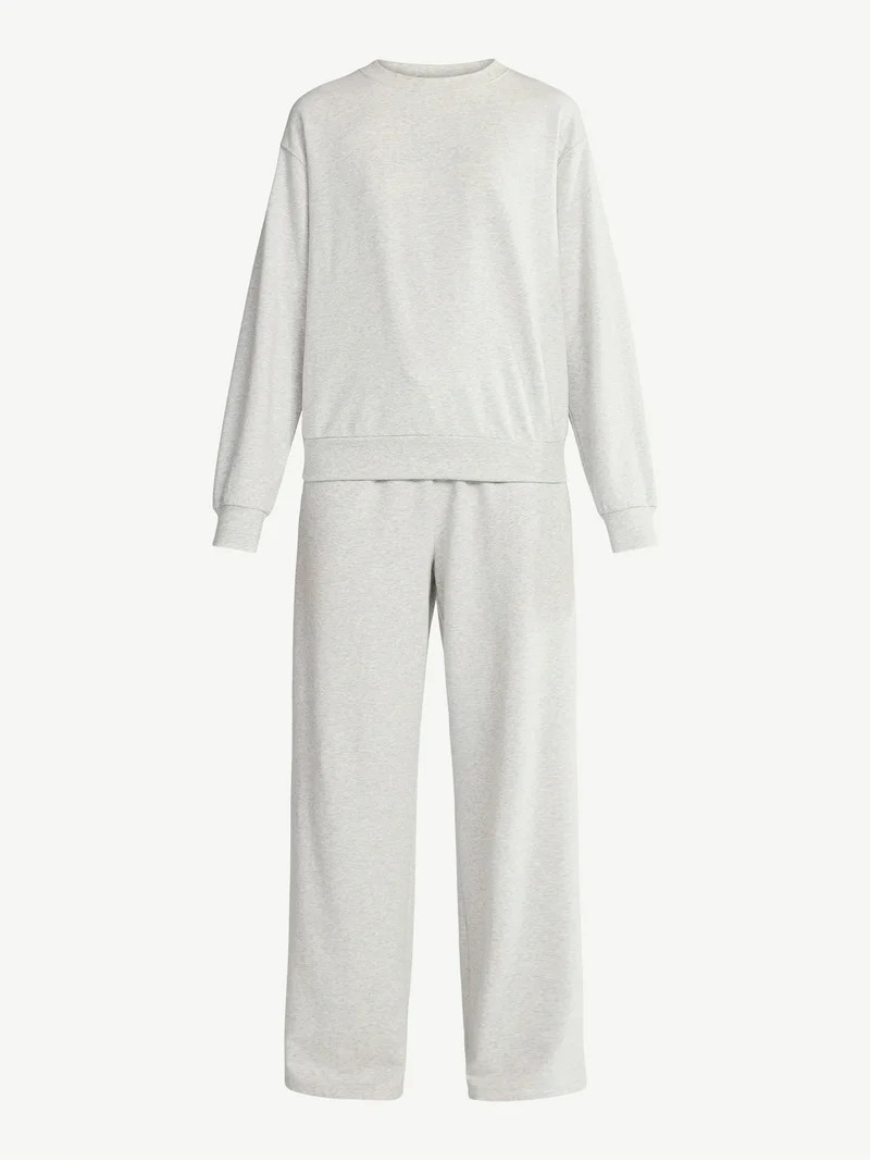 No Boundaries Sleepwear Long Sleeve Top and Pants Set, 2-Piece, Women’s | Walmart (US)