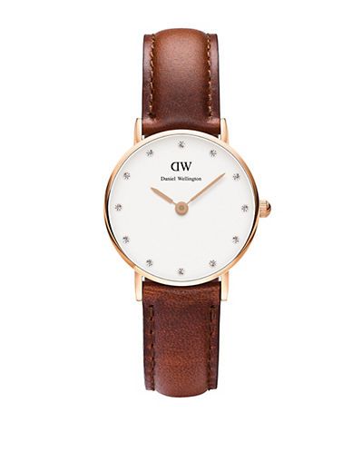 Classy St Mawes Rose Gold and Leather Strap Watch, 26mm | Lord & Taylor