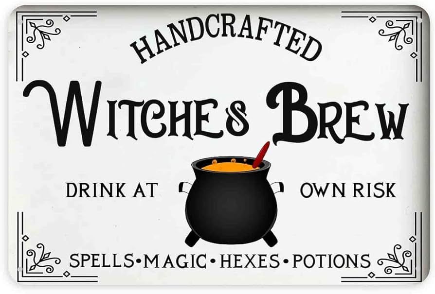 Witches Brew Halloween Sign Halloween Decor Fall Decorations for Home Bar Bedroom Kitchen Witch A... | Amazon (US)