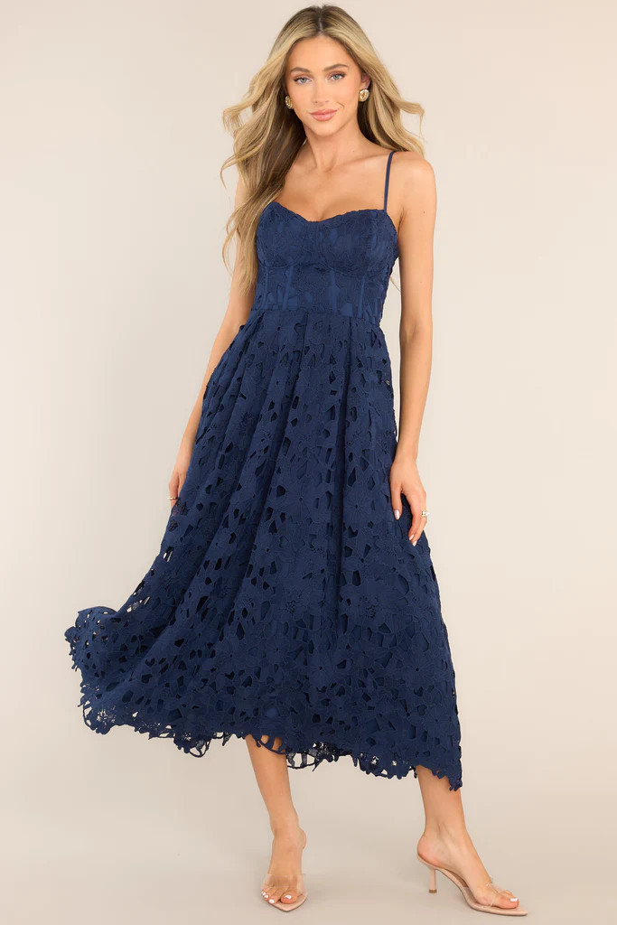Everything Is Possible Navy Lace Maxi Dress | Red Dress 