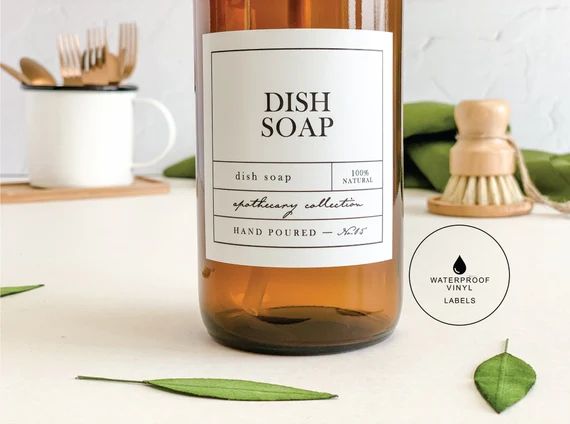 2.5 Labels  APOTHECARY Waterproof Vinyl Labels Dish - Etsy | Etsy (US)