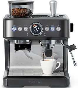 Chefman Crema Deluxe Espresso Machine with Double Boiler, Use Milk Frother and Brew Espresso Simu... | Amazon (US)