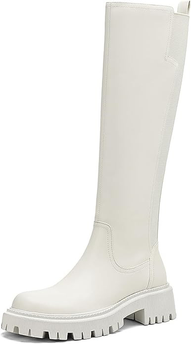 Women's Knee High Boots Fashion Platform Lug Sole Tall Riding Boots Comfortable Stretch Calf Dres... | Amazon (US)