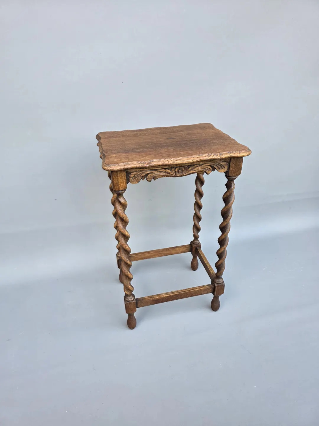 Elegant small antique carved oak English barley twist side table ++ | Etsy (Global)