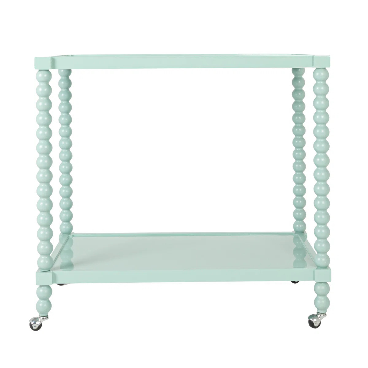 Rubberwood 2-Tier Bar Cart on Wheels | Wayfair North America