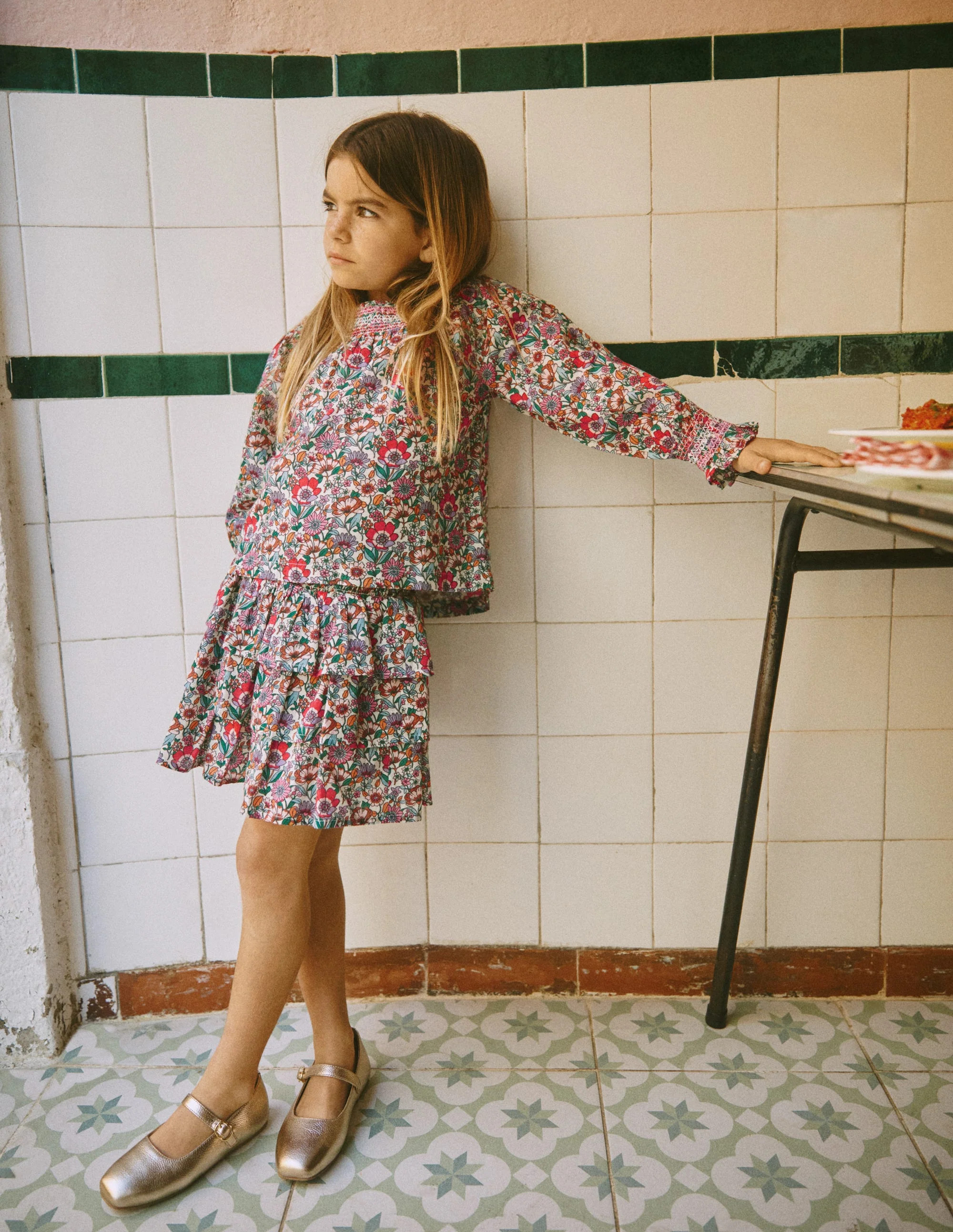 Boden Girls Smocked Printed Blouse | Size 3-4 Years | Boden (US)