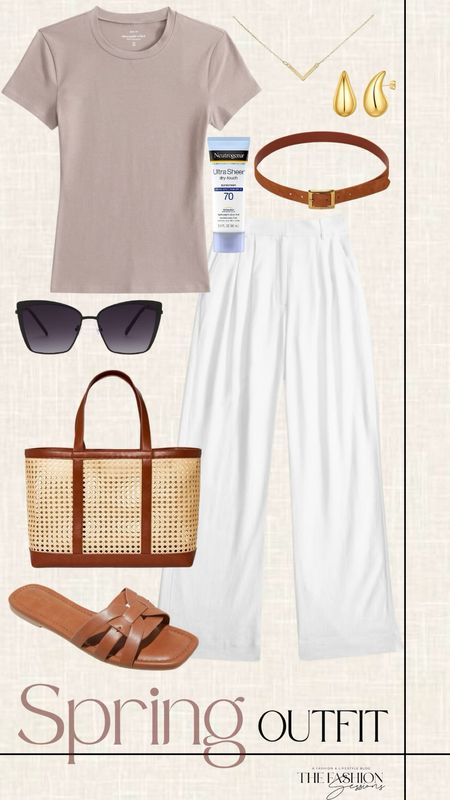 Spring Outfit | Linen Pant | Simple T Shirt | SPF | Sandals | Woven Bag |

#LTKSeasonal #LTKshoecrush #LTKstyletip