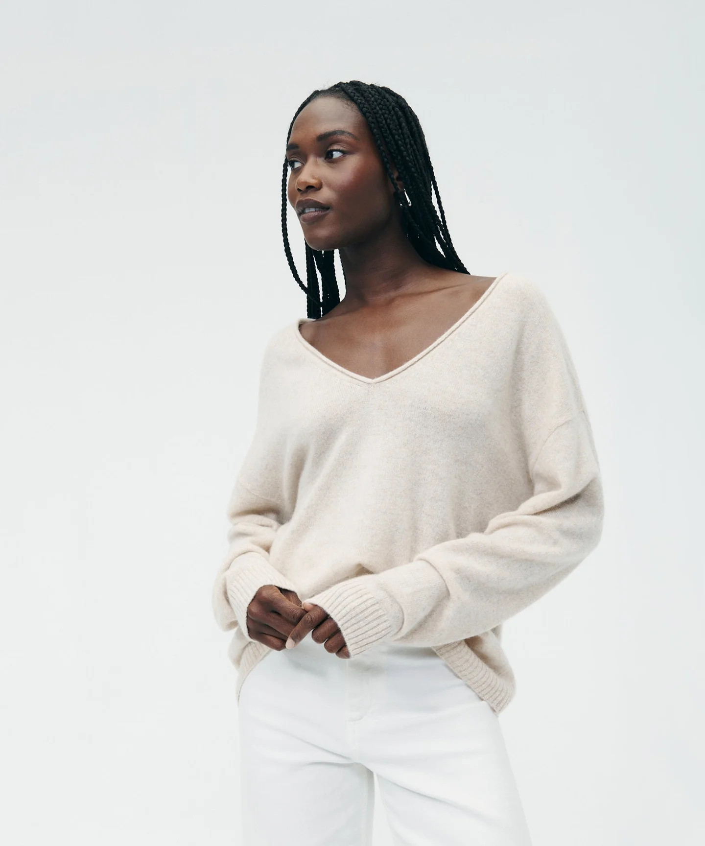 Lightweight Cashmere V-Neck Sweater | NAADAM