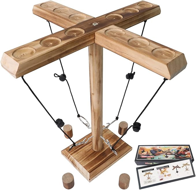 Hooks Ring Toss Game for Adults, ZAKVOP 4 Player TIK Tok Toy Hook and Ring Toss Battle Game, Hand... | Amazon (US)