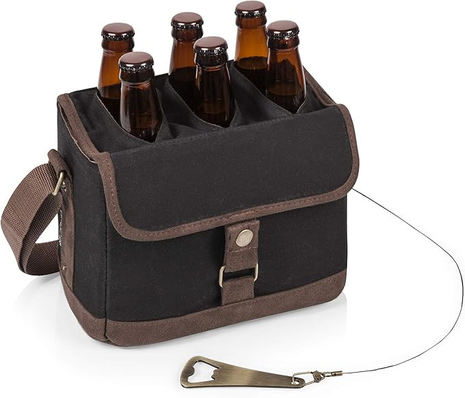 PICNIC TIME Beer Caddy with Beer Bottle Opener, 6-Pack Drink Caddy, Beer Cooler Tote, Beer Gifts ... | Amazon (US)