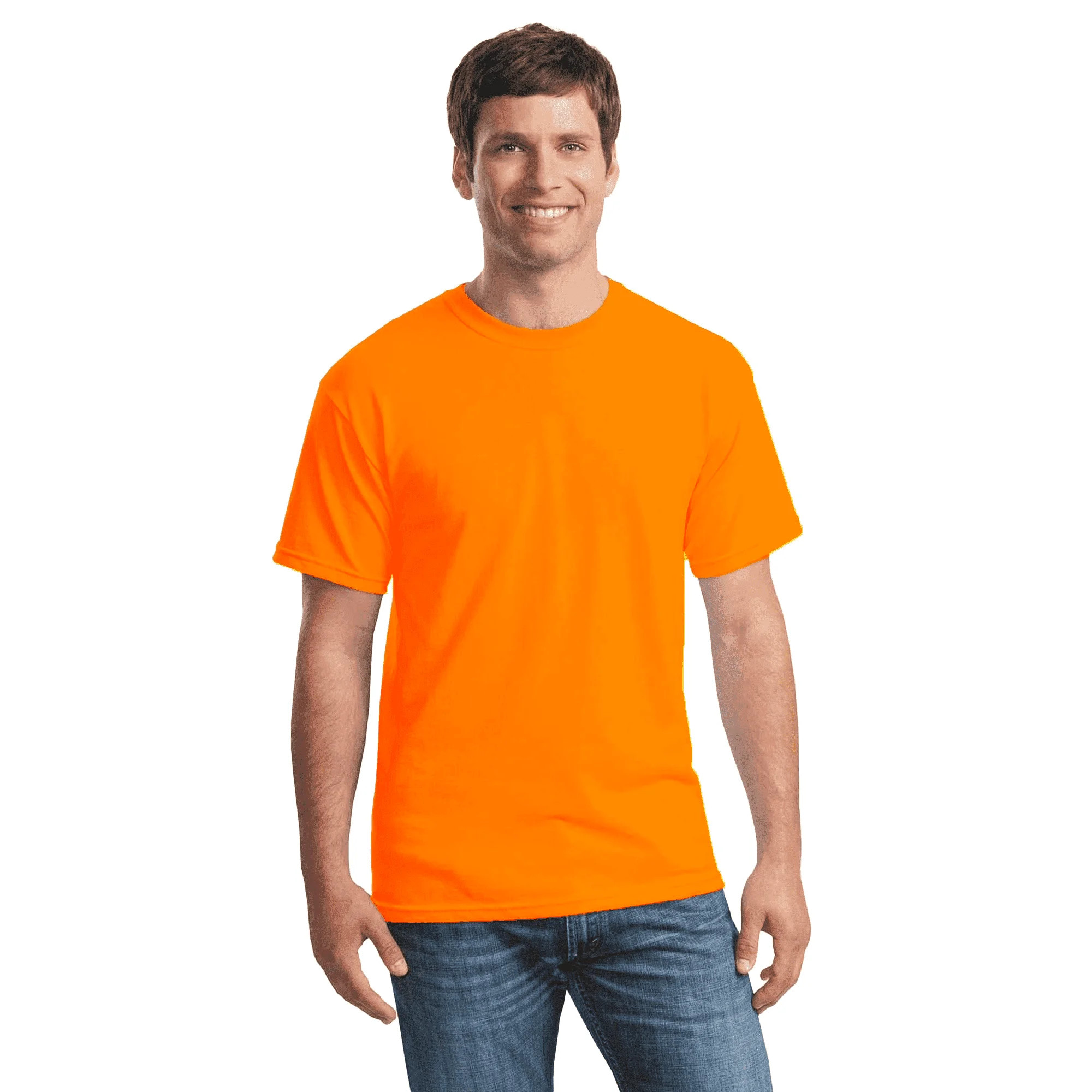 Gildan Hi Vis Work Short Sleeve T-Shirt 5.3oz High Visibility Safety Shirt for Men Safety Orange ... | Walmart (US)