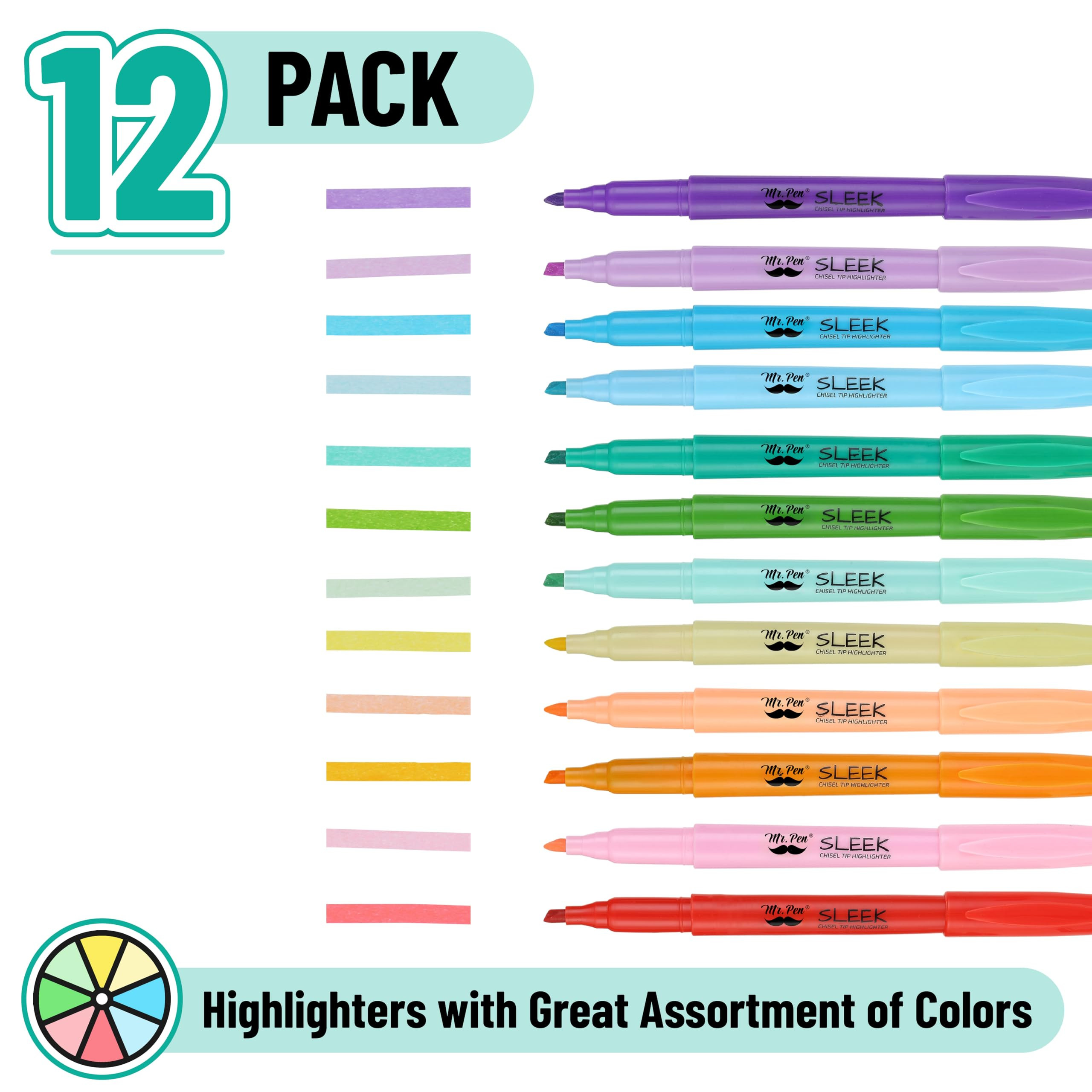 Mr. Pen- Pastel Highlighters, 12 Pack, Assorted Colors, Fast Dry, Highlighter Pastel, Set, Bible Journaling Highlighter, Marker, Colored School Supplies | Amazon (US)