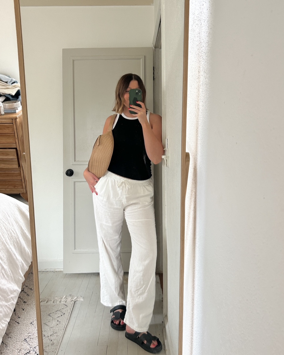 Contrast tank from Target! Wearing a Medium. Pants are old ASOS, so I linked similar vibe! 

#LTKfindsunder100 #LTKfindsunder50 #LTKstyletip