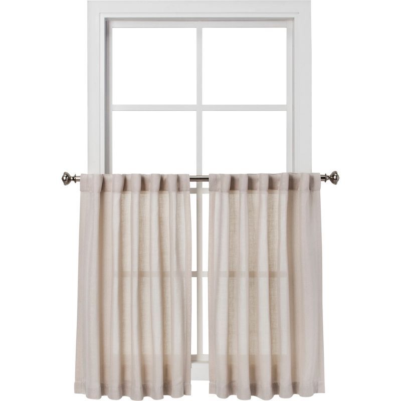 2pk 42"x36" Light Filtering Bonaire Curtain Tiers Beige - Threshold™ | Target