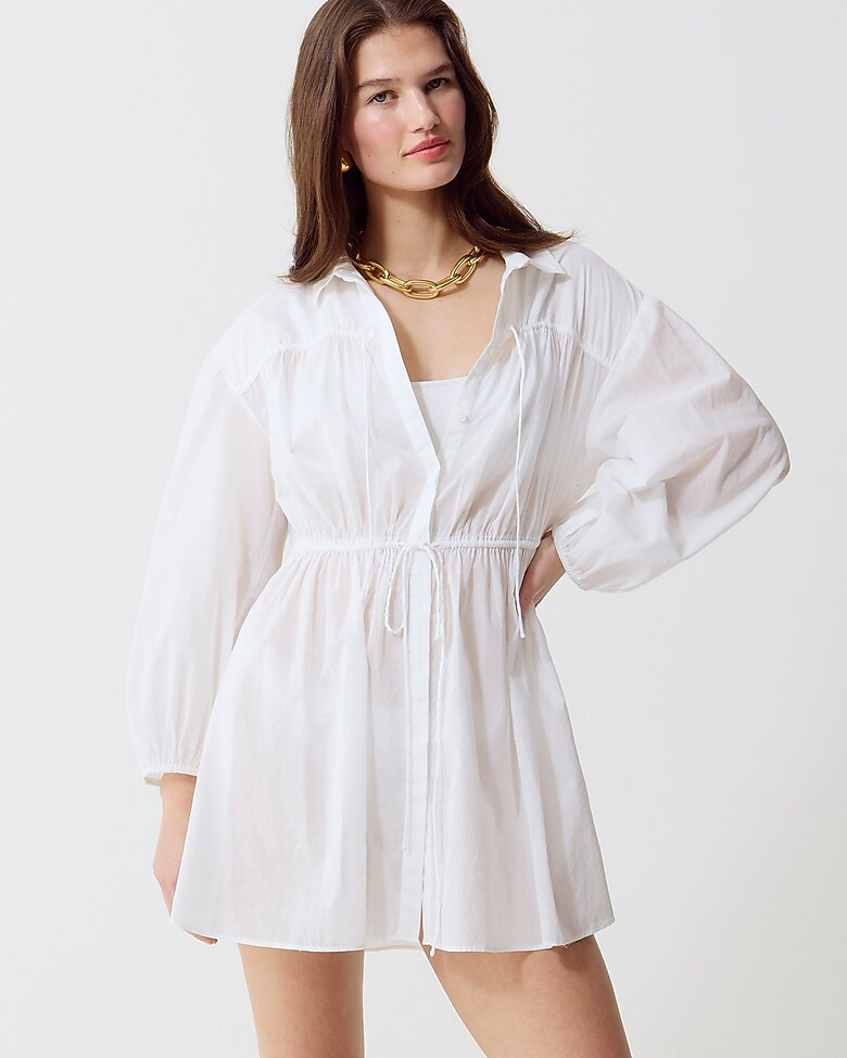 Tie-front beach shirt in cotton voile | J. Crew US