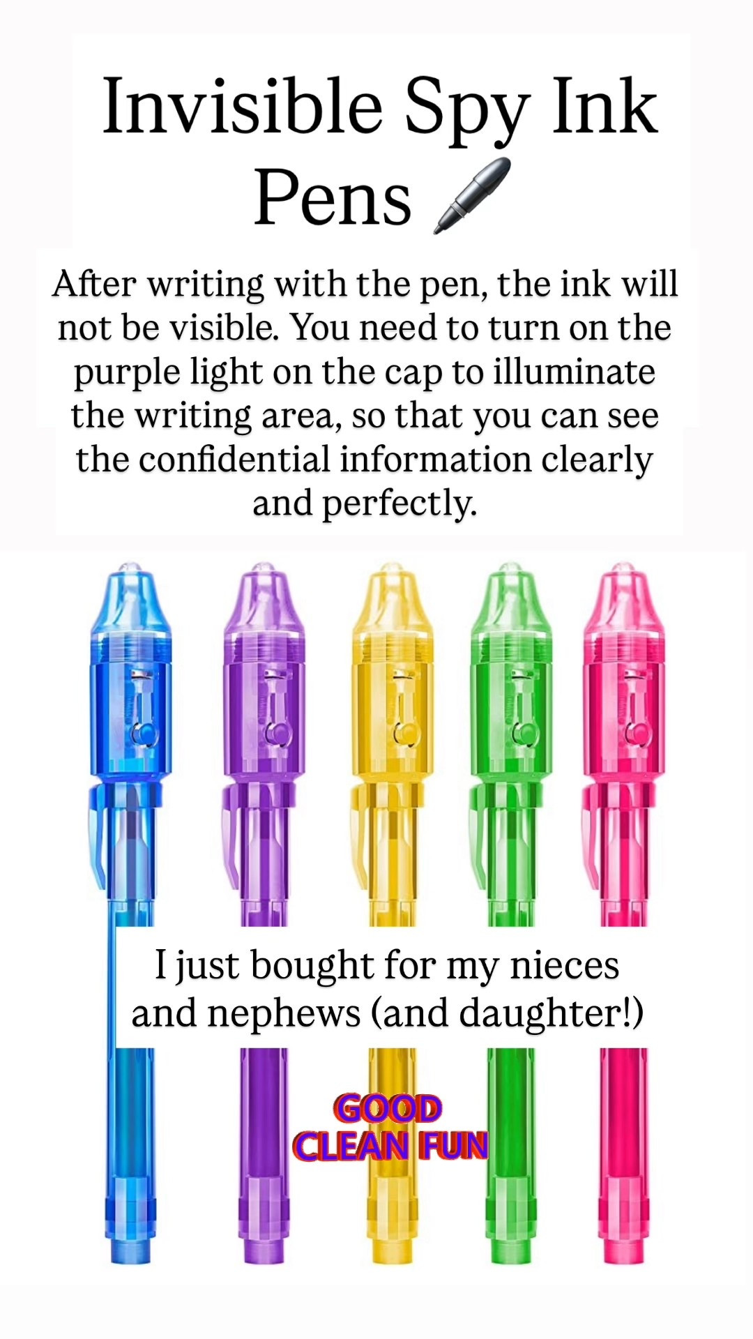 Invisible spy ink pen 

#LTKHoliday #LTKGiftGuide