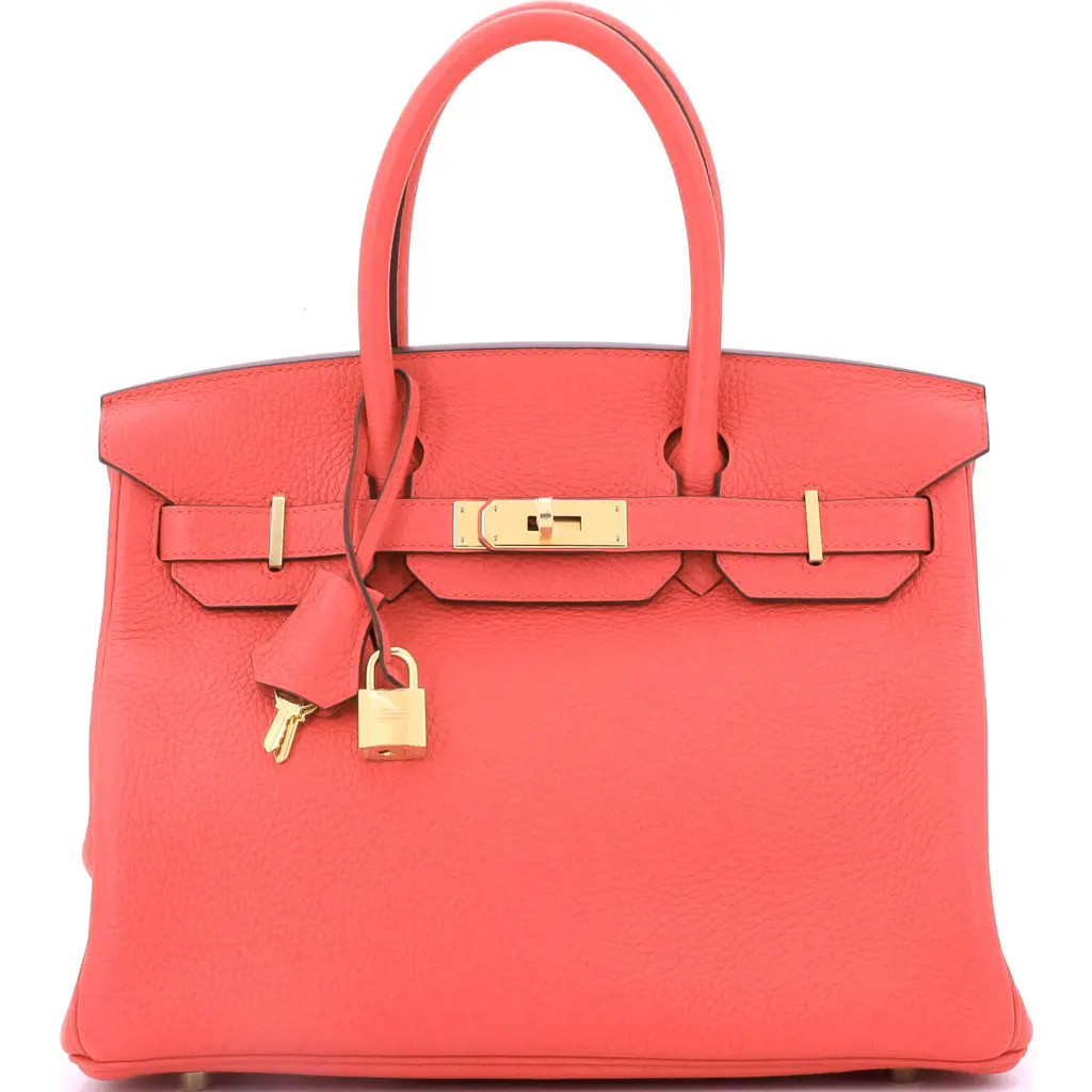 Pre-Owned Hermes Birkin Handbag Pink Clemence with Gold Hardware 30 in Rose Jaipur at Nordstrom, Size Small | Nordstrom