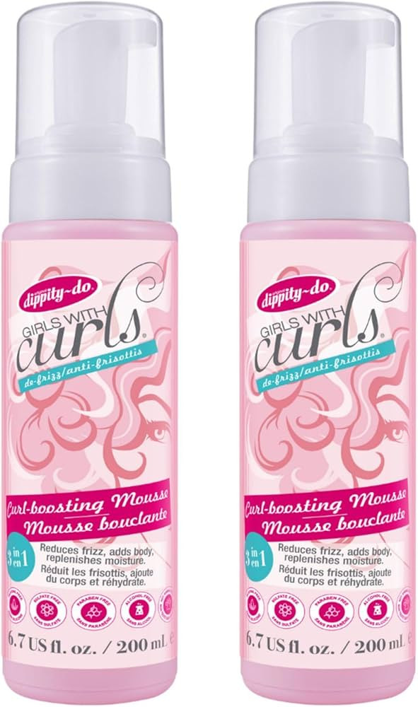 Dippity Do Girls With Curls Curl Enhancing Mousse, Light, 3-in-1 Defining Foaming Mousse for Curl... | Amazon (US)