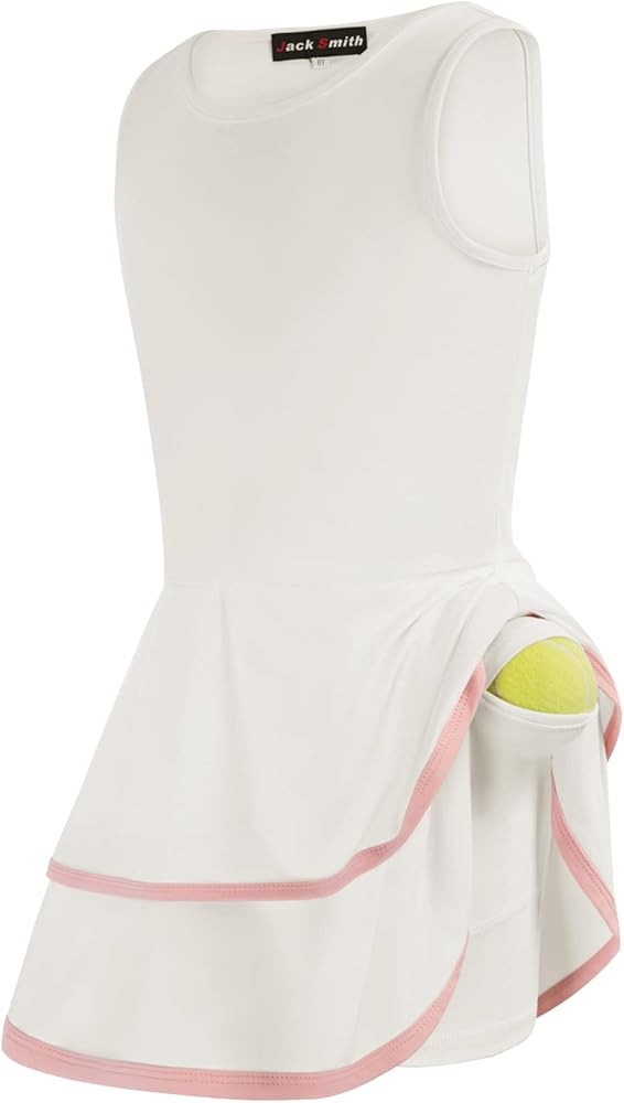 JACK SMITH Youth Girls Tennis Dresses with Shorts Golf Sleeveless Outfit School Sports Dress Pock... | Amazon (US)