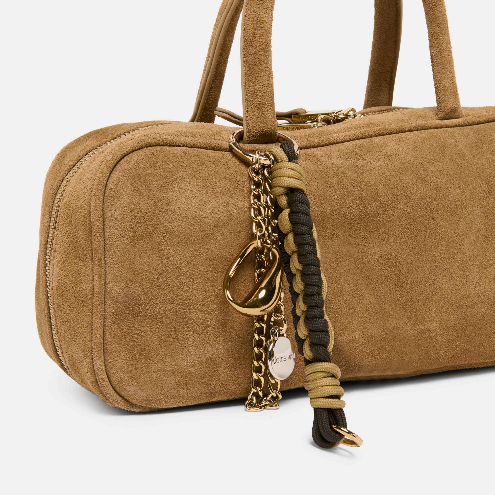 SANTINA HANDBAG TAUPE SUEDE | DolceVita.com